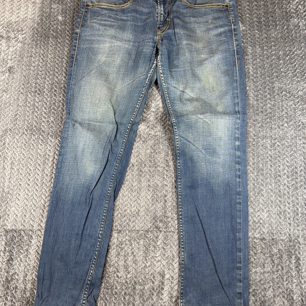 Levis 519 Jeans W34 L32 Mens Blue Super Skinny Fit Stretch‎ Denim